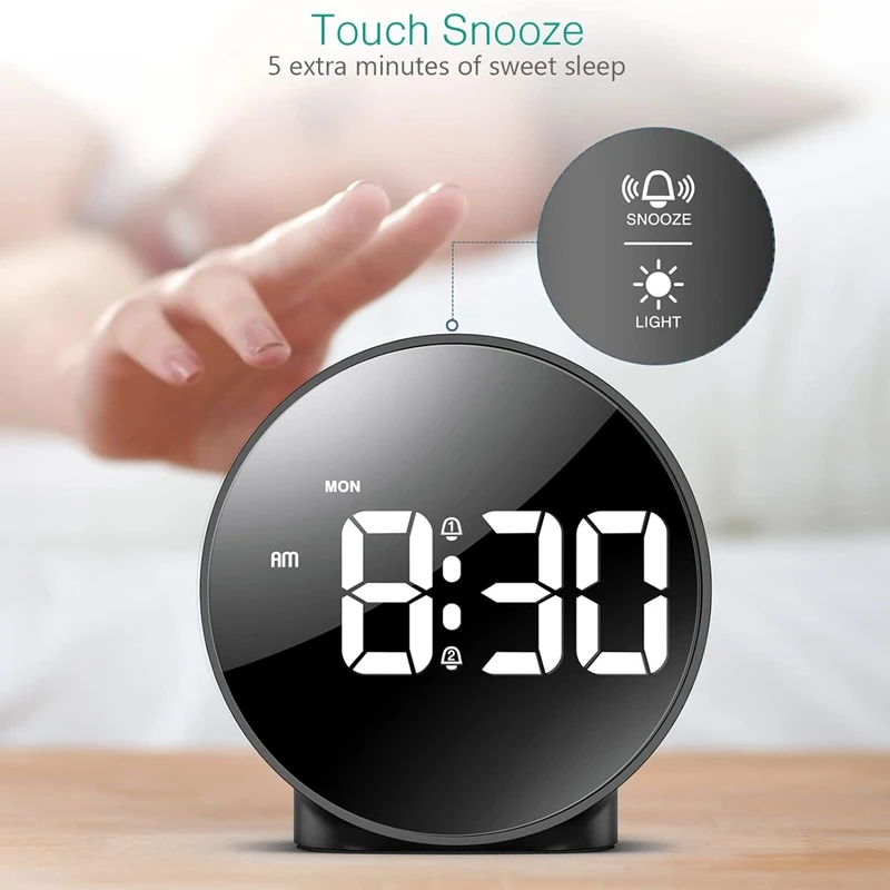 Alarm Clock Digital Travel Alarm Clocks Bedside Battery Mains Powered Dual Loud Alarms For Heavy Sleepers Clock