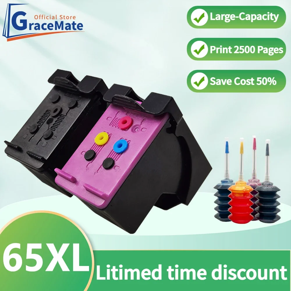 

Remanufactured Printer Ink Cartridge 65XL 2655 Replacement for hp 65XL hp65 for Envy 5055 5052 5058 DeskJet 3755 3720 3752 3758