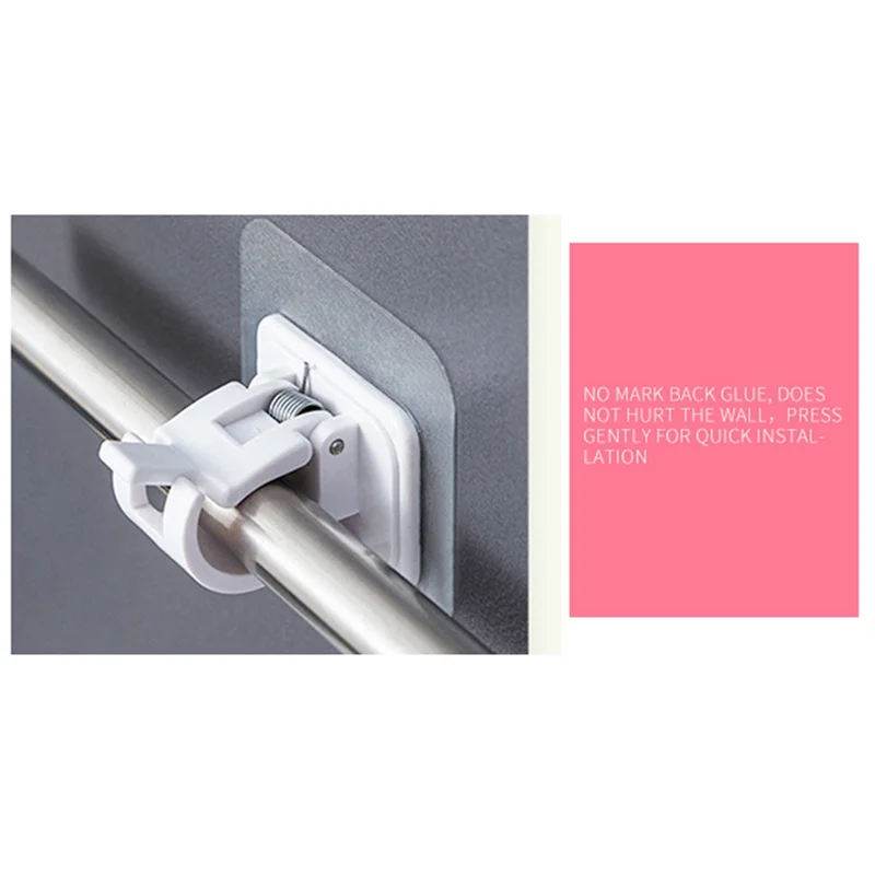 ABLN-แท่งผ้าม่านไม่มีเจาะผ้าม่านวงเล็บตะขอเล็บฟรีปรับ Stick บนผ้าม่านโปร่งใส Hook Holder