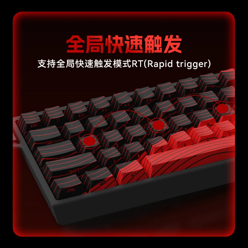 Imagem -04 - Teclado Mecânico Interruptor Magnético com Fio Hot Swap Rapid Trigger Esports Personalizados Teclado para Jogos 61 Chaves Maglily-mad60 68 he