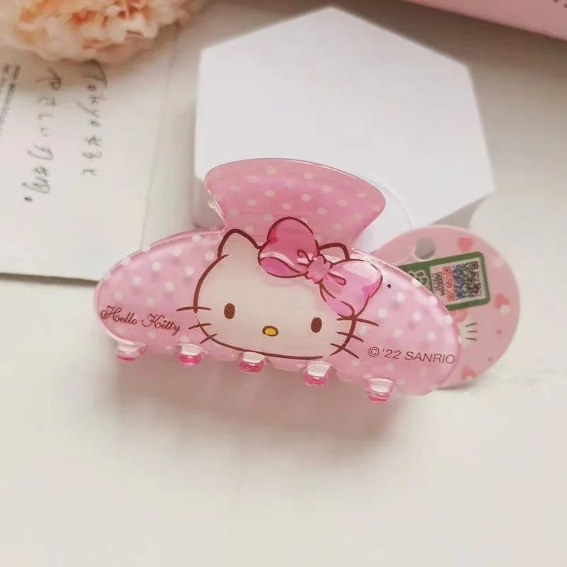 Sanrio Hello Kitty Claw Clip for Women Kawaii KT Cat Hair Clips Cartoon Ponytail Hairpin Girls Hair Styling Tool Accessories