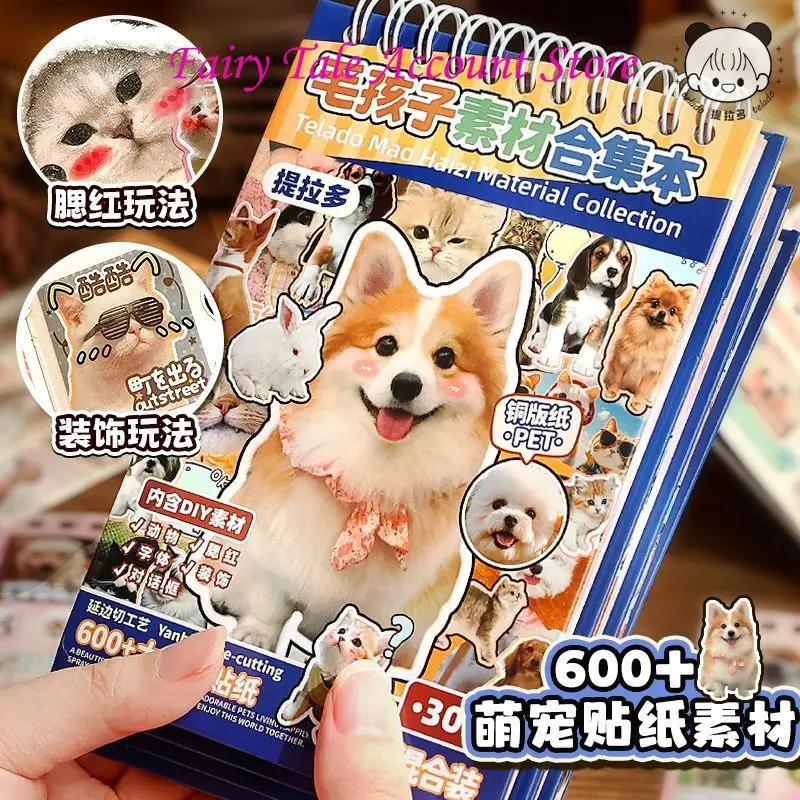 

Telado Animal Material Collection Cute Cartoon Stickers Die cut Girl Children's Handbook Stickers Drawing Book