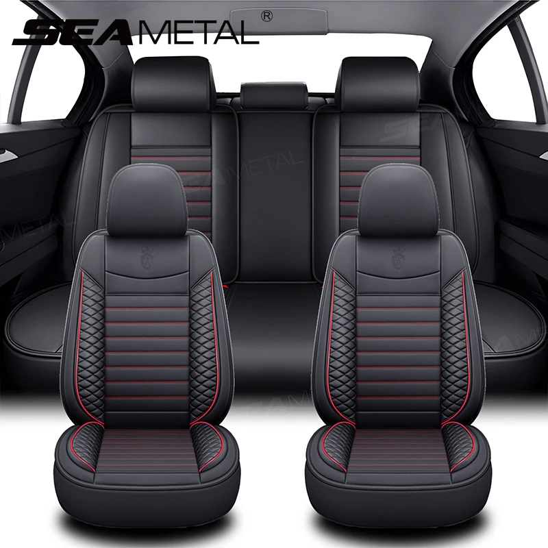 SEAMETAL 3Pcs Car Seat Cover Full Set Front/Rear Seat Cushion Full-Wrapped Anti Scratch Car Seat Protector for Suv Sedan Pick-Up