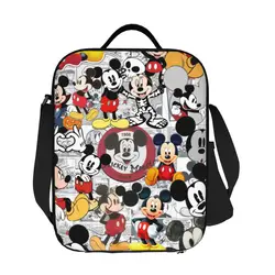 Custom Comics Mickey Mouse Lunch Box for Women Waterproof Cartoon Thermal Cooler Food Insulated Lunch Bag Kids School Children