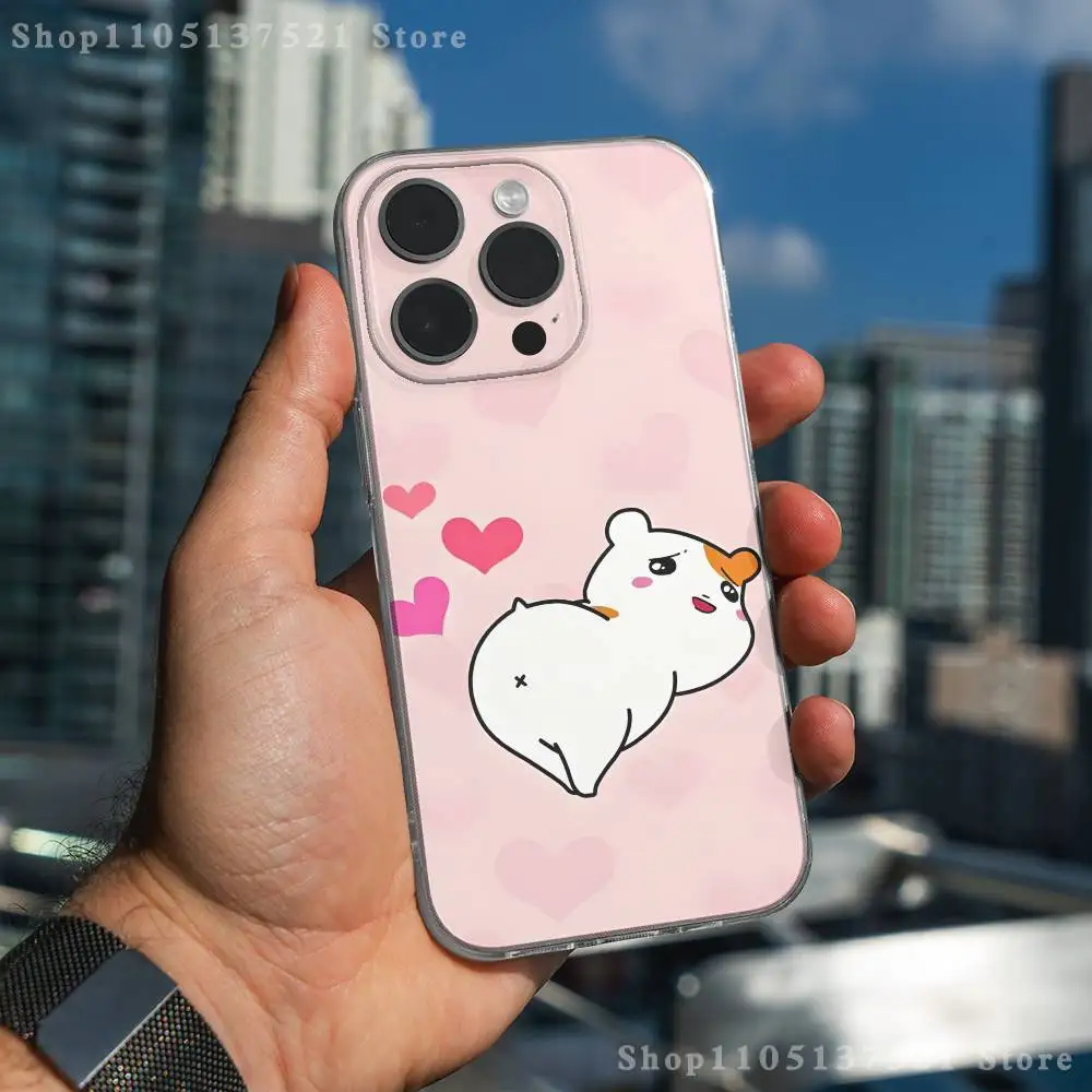 Simpatica custodia per telefono Oruchuban Ebichu per iPhone 17,16,15,14,13,12,11 Pro,Max,Plus,X,XS,XR,SE4,E Mini Cover morbida trasparente