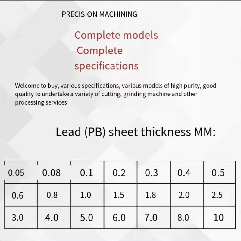 1Pcs High Purity Lead Plate for Scientific Research and Experiment Ultra-Thin Lead Sheet Pb99.99% Support Custom Size