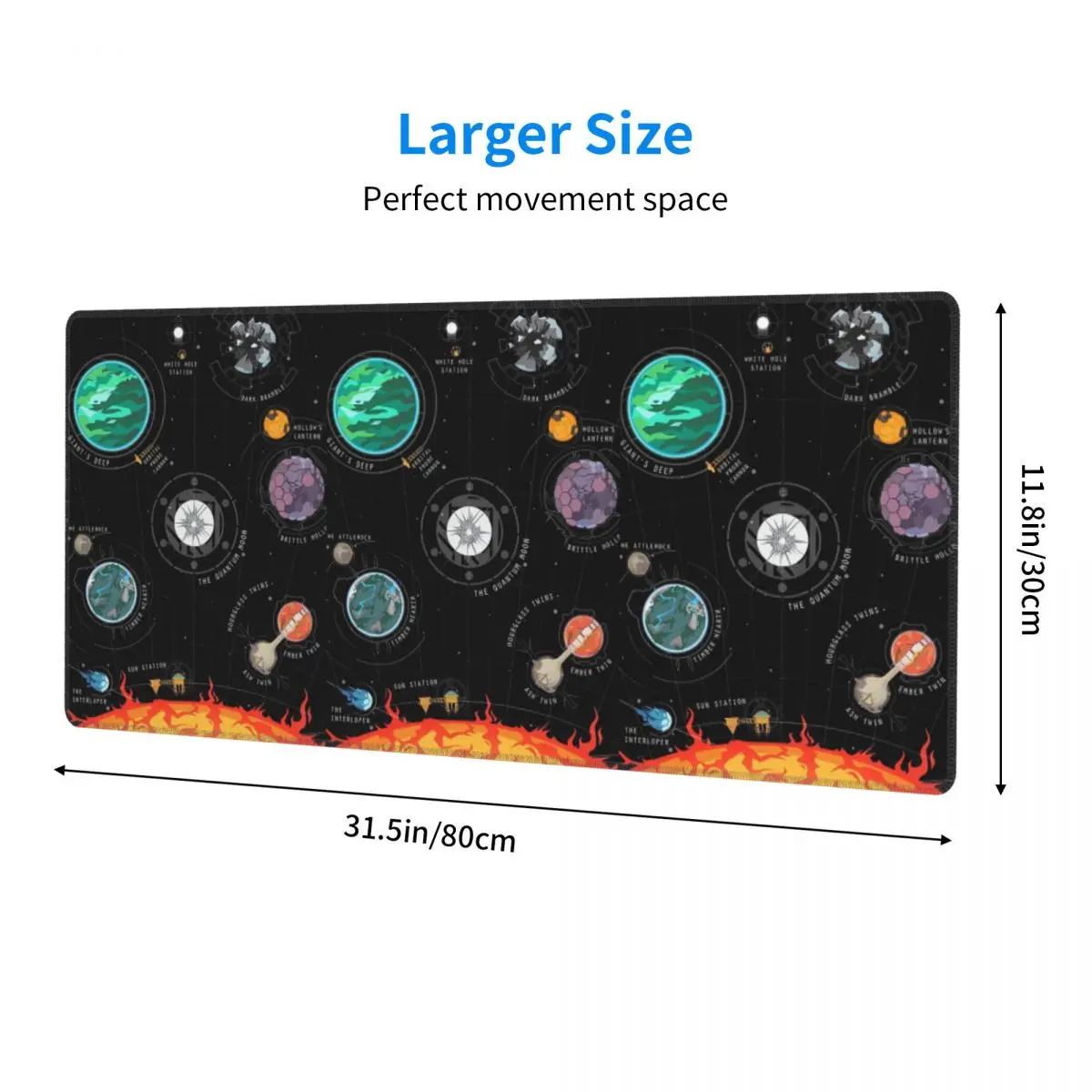 Outer Wilds System Large Mouse Pad Computer Keyboard Mouse Mat Gaming PC Laptop Desk Mat Office Accessories Table Mats