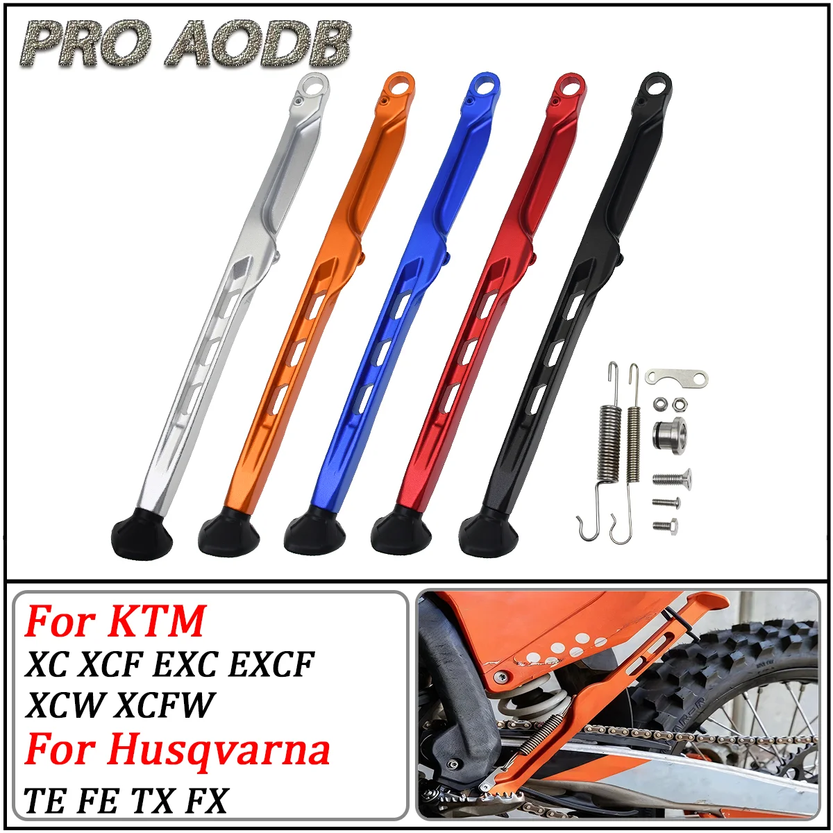 

Motorcycle Accessories Foot Side Kick Stand For KTM XC EXC EXC-F 125-500 HUSQVARNA TE FE TX FX GASGAS EX ES EC 250 2024 Aluminum