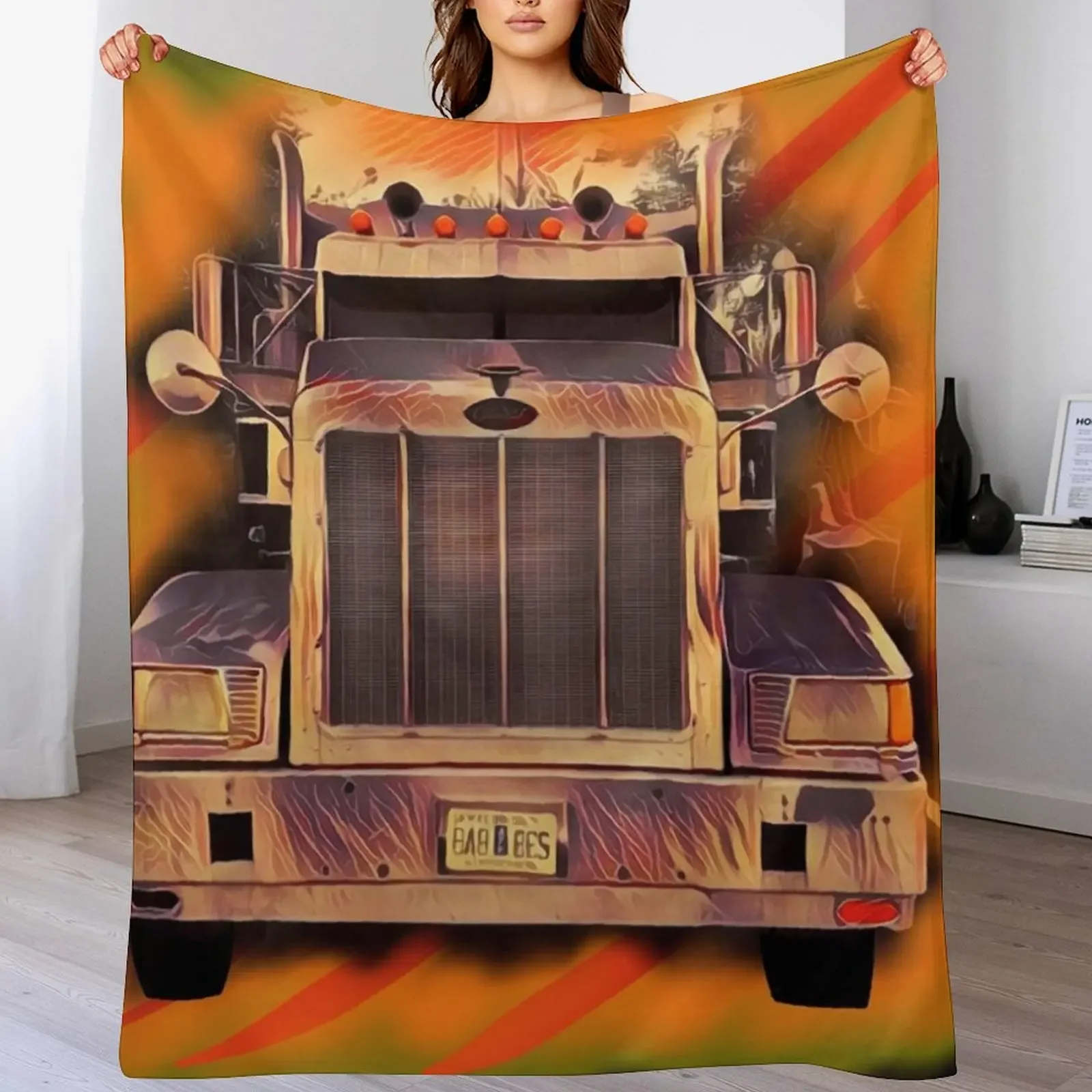 

Classic Peterbilt Throw Blanket Soft Home Decor Blanket for Couch Bedroom