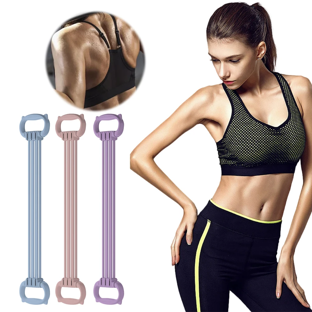 Resistance Band Elastic Puller Rope Non Slip Handle Fitness Training Belt 6 Level Adjustable Rally Rope for Shoulder Arms Back