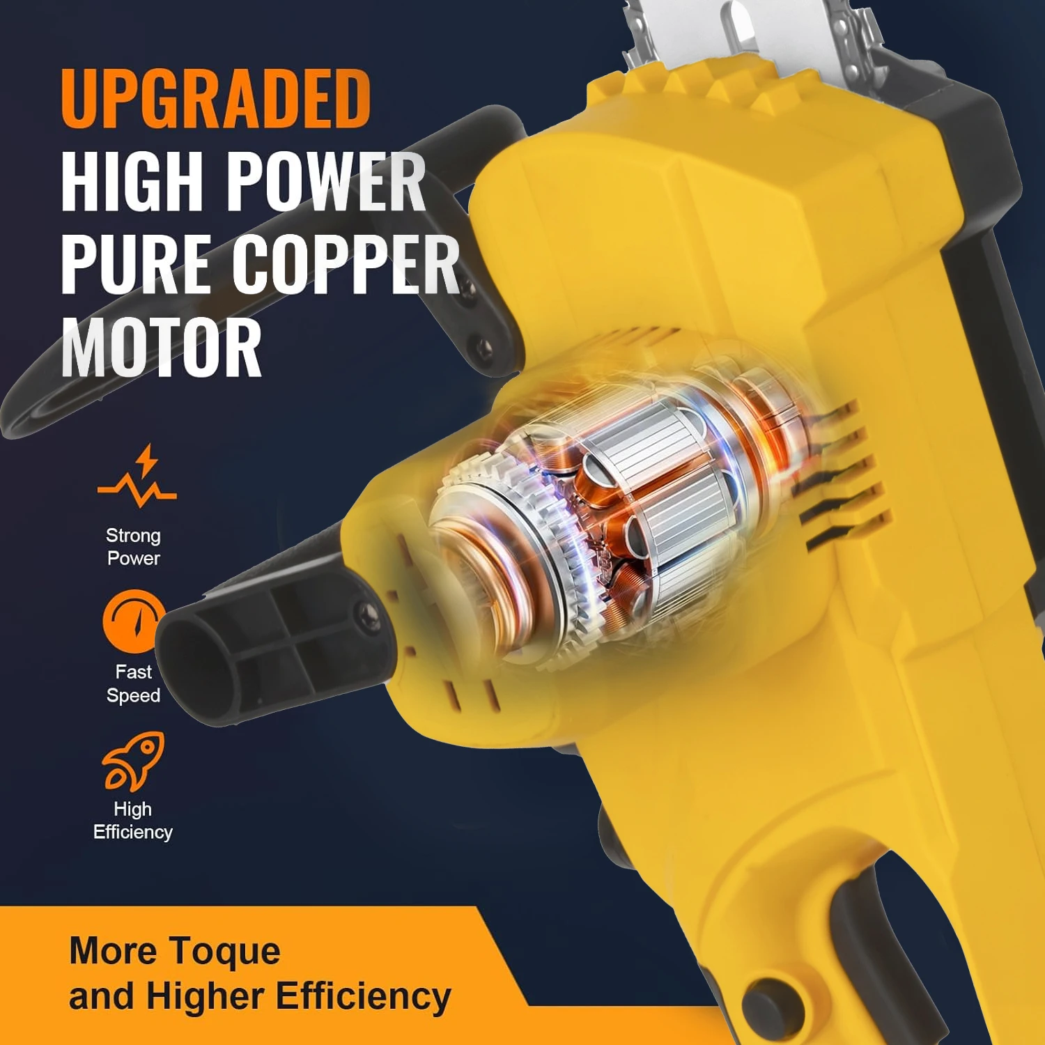 12인치 1200W 전기톱 휴대용 가정용 편리한 전기 절단 도구 (나뭇가지 및 목재 절단용 배터리 2개 포함)