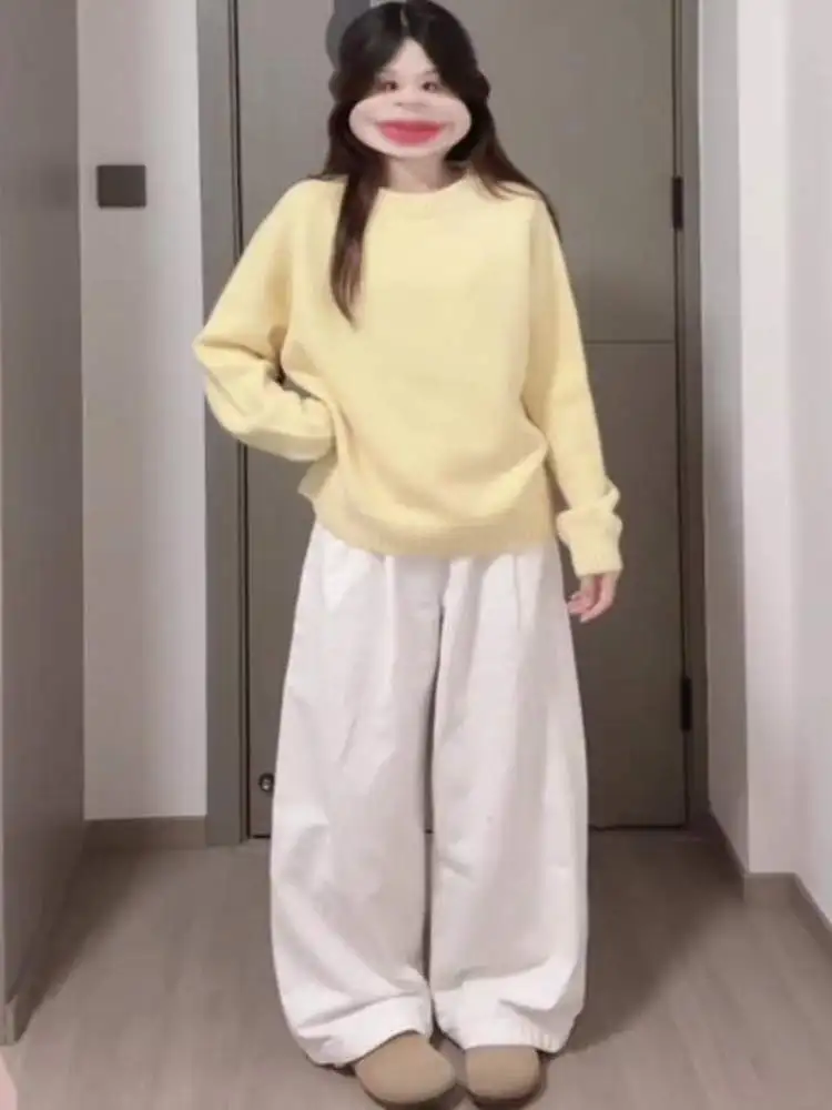 ゆったりとしたニットセーター レディース 秋冬 ラフカラー オーバーヘッド ベース イートトップ