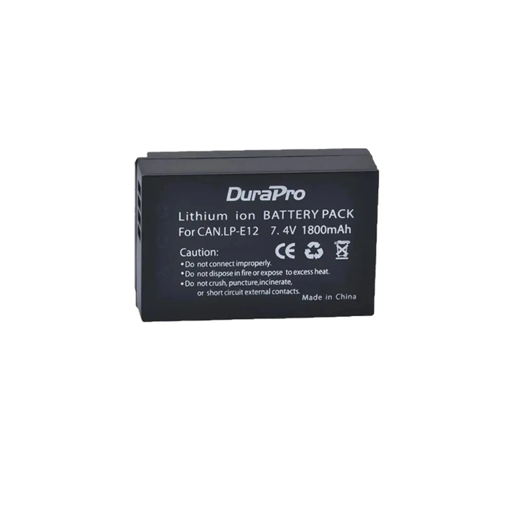 Bateria de íon-lítio 1800mAh LP-E12 LP E12 LPE12 + carregador para câmera Canon EOS M50 EOS M100, 100D Kiss X7 Rebel SL1