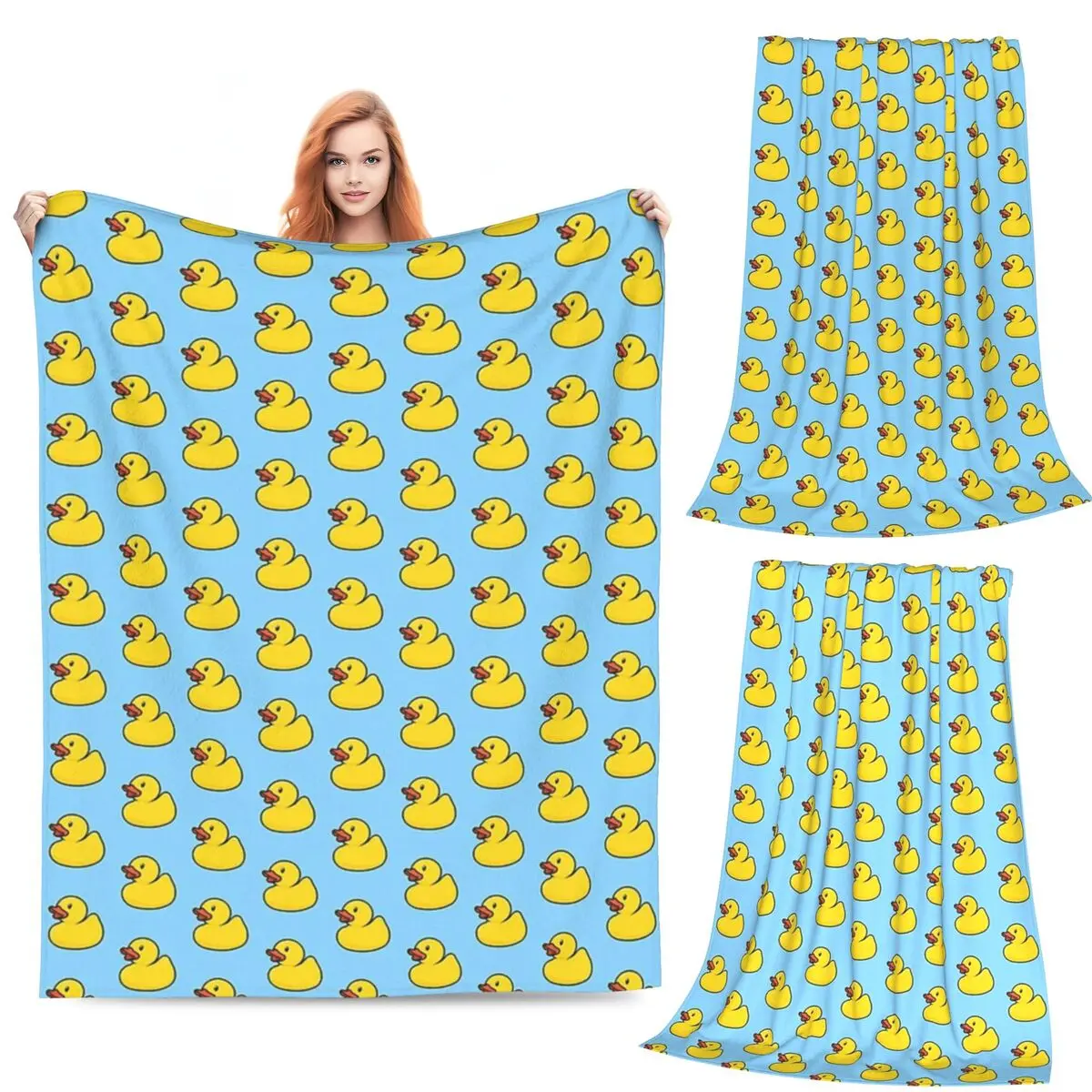 

Rubber Duck In Baby Blue Blankets Fleece Sofa Throw Blanket Warm Throw Blankets for Home Bedroom Outdoor Throws Bedspread Quilt