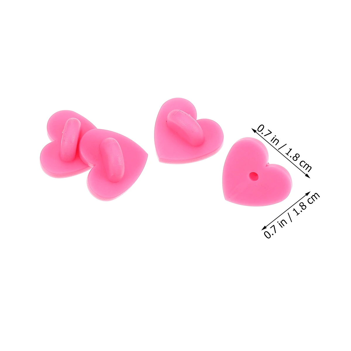 

100 pcs Pink Heart Shaped Brooch Buckles Rubber Backings Tie Tacks Lapel Pins Jewelry Accessories Service Bars Clasps Diy Craft