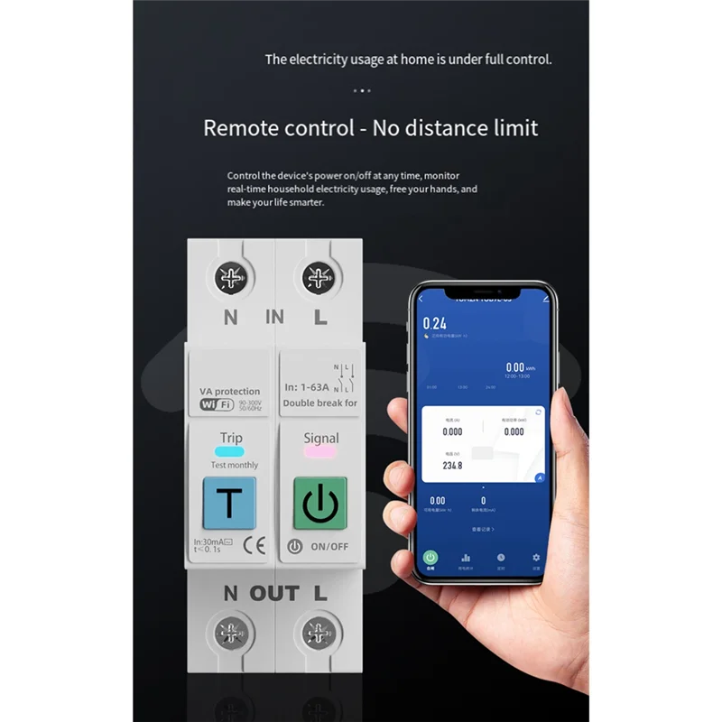 Ingenious-TUYA واي فاي قطاع دارة ذكي صوت التحكم عن بعد في الوقت الحقيقي الموقت الطاقة الجهد الحالي متر حامي 2P التبديل