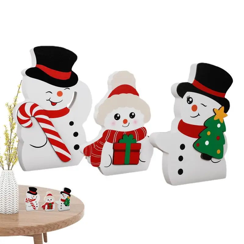 Christmas Table Centrepiece Sculptures Christmas Tabletop Snowman Figurine Collectible Tabletop Christmas Ornament For Living