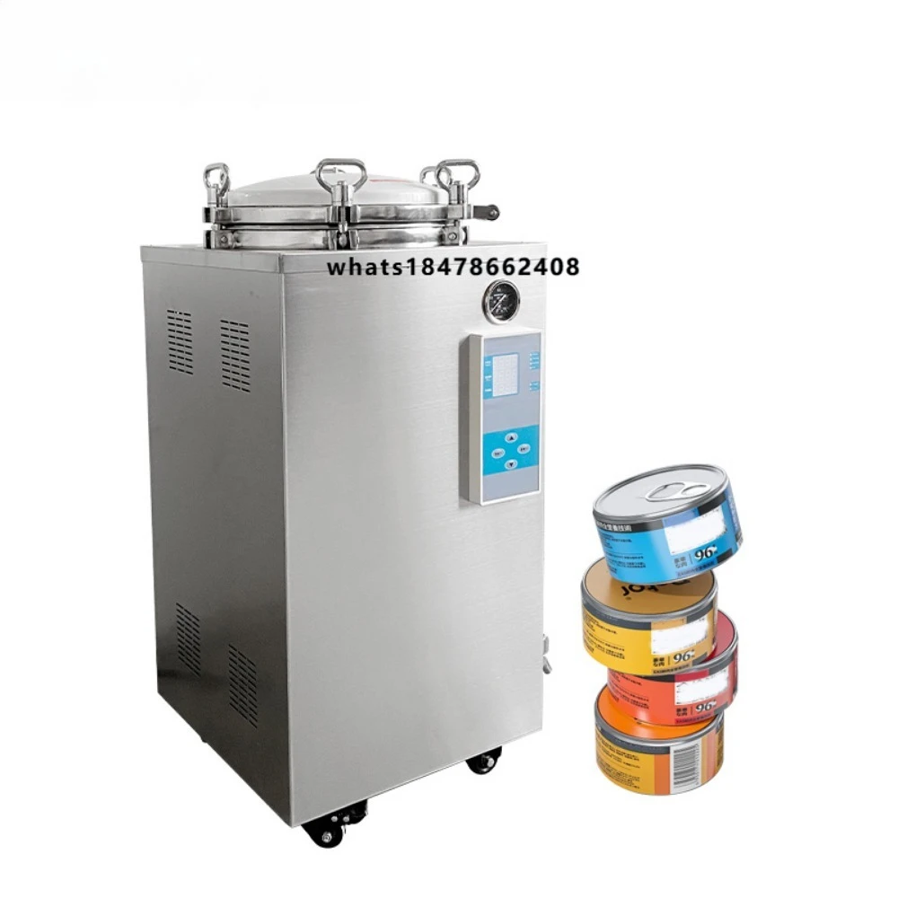 Commercial Vertical Autoclave 35L 50L 100L 150L, 304 Stainless Steel Steam Sterilizer for Lab and Food Industry