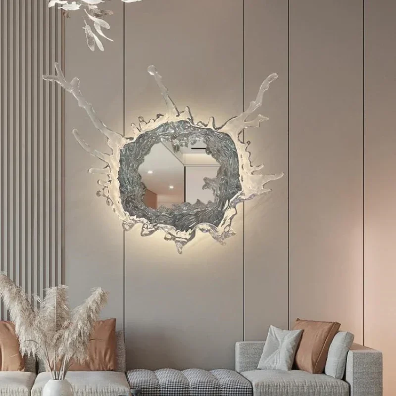 New Modern Indoor Lighting Bathroom Water Mirror Acrylic LED Lamp Creative Decoration Hotel Villa Lighting Wall Lamp