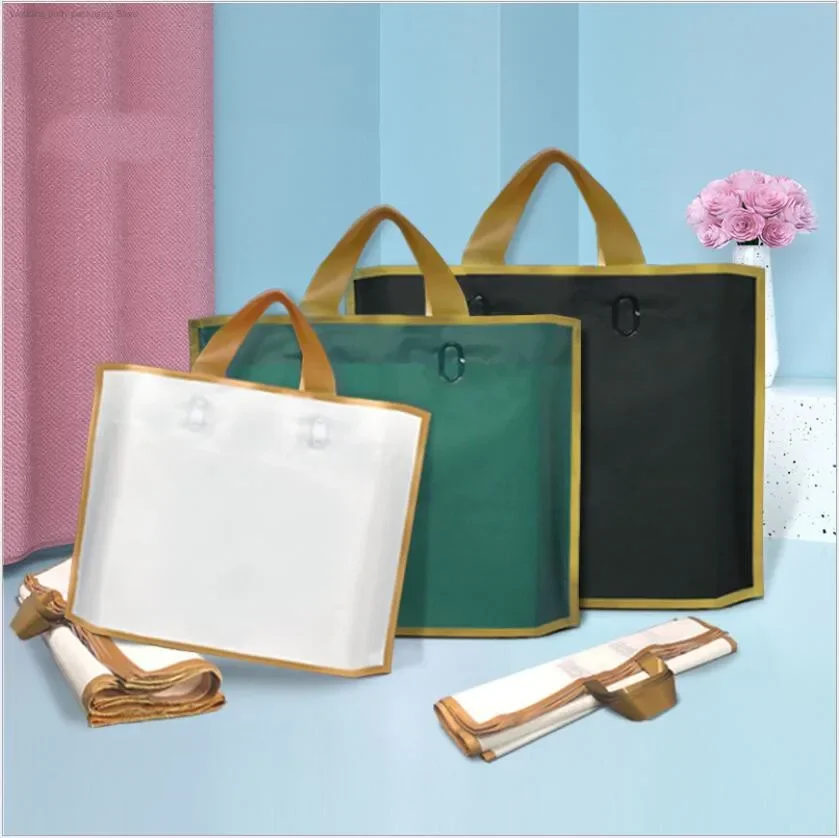 

50pcs High-end Phnom Penh Tote Bag Frosted Solid Color Thicken Men's and Women's Clothing Store Bags Shopping Gift Bags