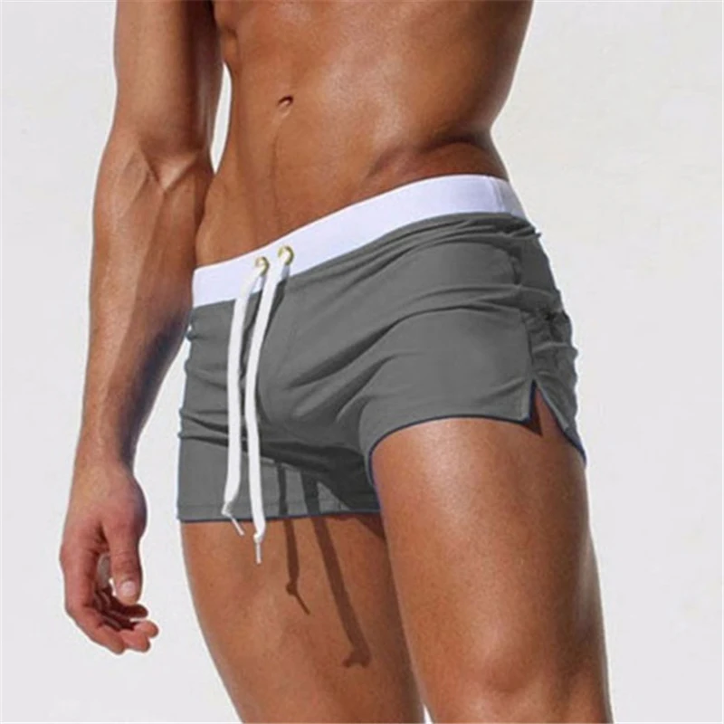 Men\'s Swimsuit 10 Color Back Pocket Design Quick-drying Beach Men\'s Boxer Shorts Summer Swimming Trunks