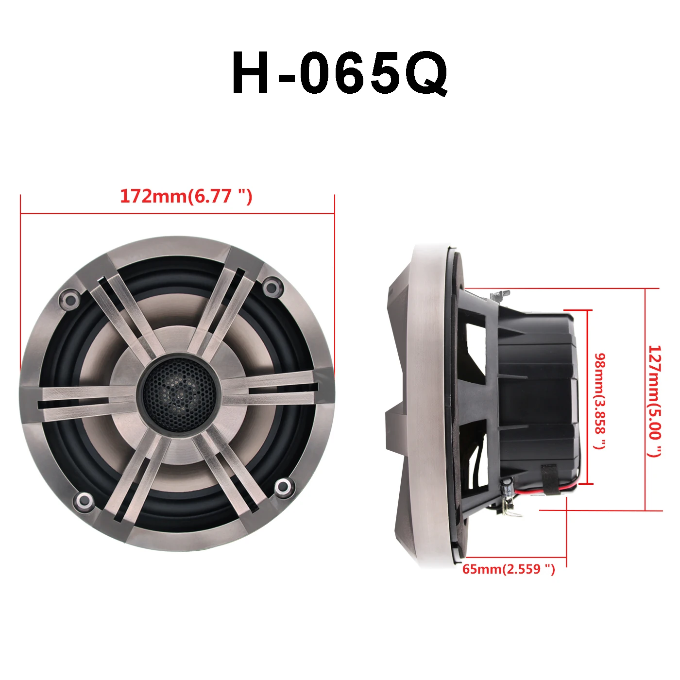 GUZARE MARINE Speakers H065Q,6.5-Inch,120Watts*2 Way,2PCs Dark Golden,IP66 Wateproof,for Yacht Bathroom ATV Golf Cart Boats