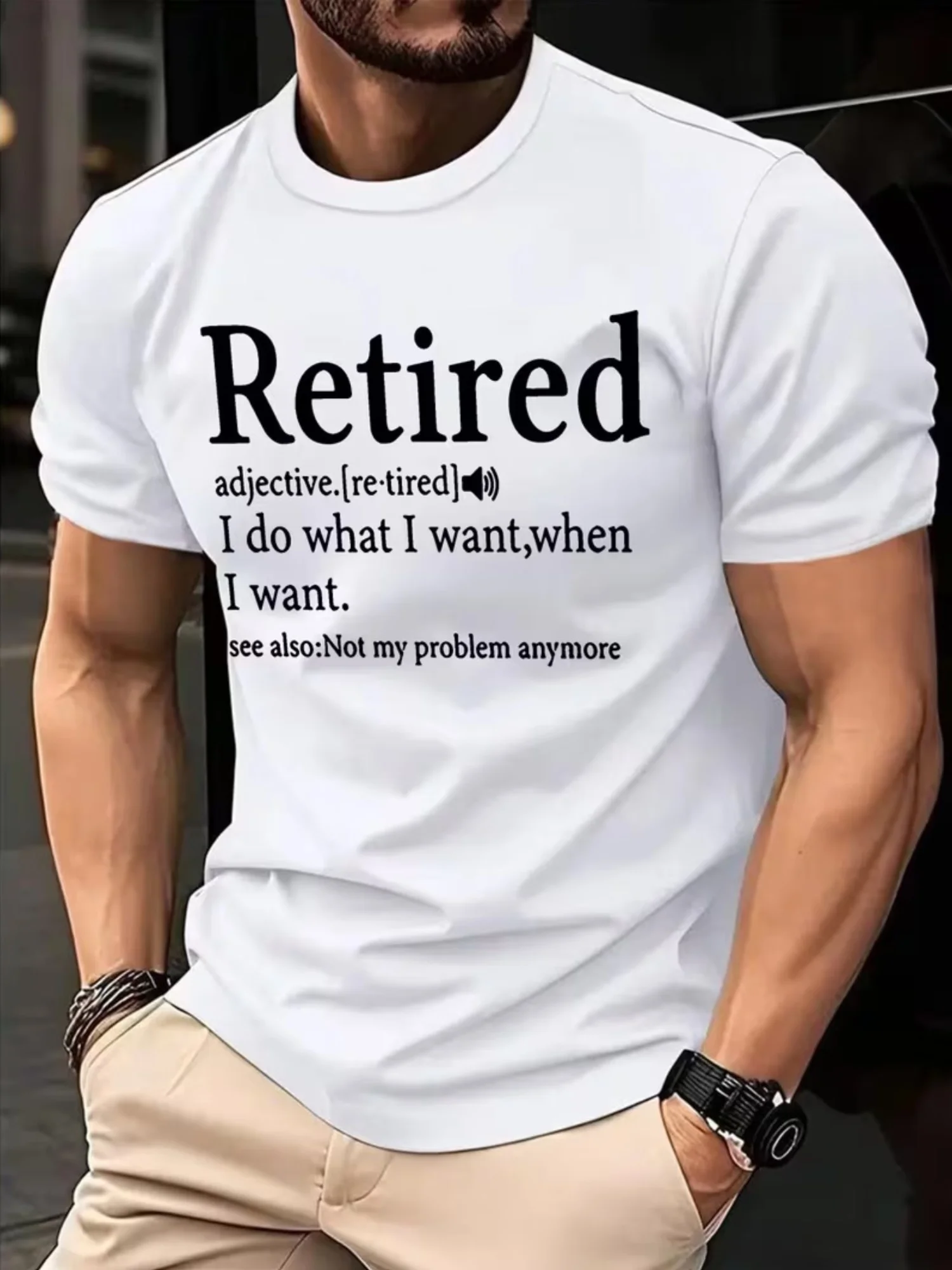 Men'S Print T-Shirt with a Humorous Retirement Theme, Designed for Retirees. Easy Yet Eye-Catching, Perfect for Casual Outings A