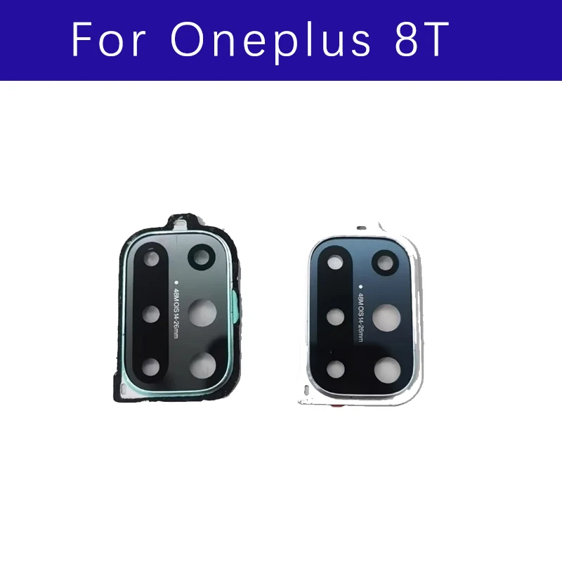 Back Camera Glass Lens With Frame For Oneplus 8T Rear Camera Glass Lens with Sticker Repair Replacement Part