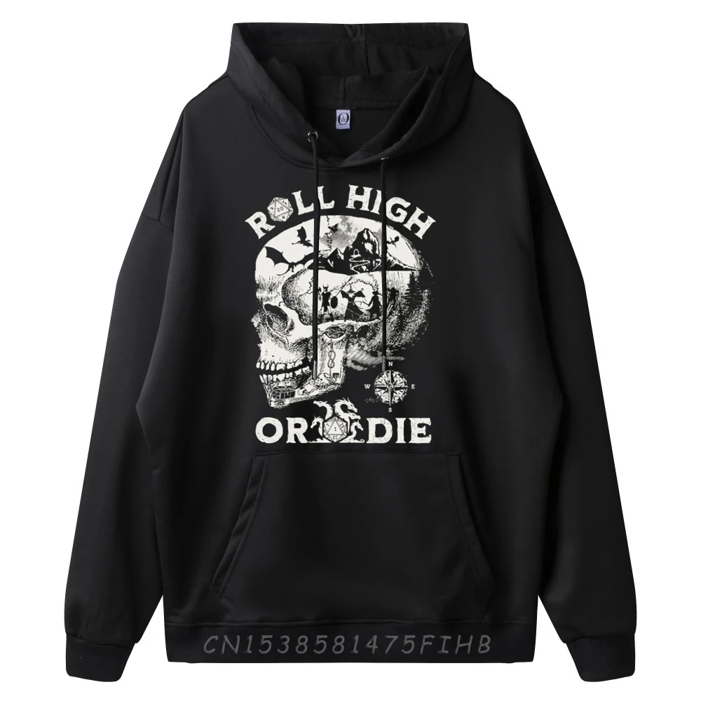 Roll High Or Die Skull Luxury Hoodie Long Sleeve Sweater Eu Size Illustration Christmas Sweater