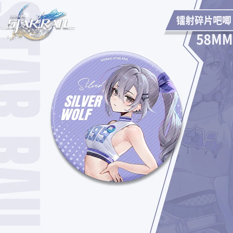 

Anime Honkai: Star Rail Silver Wolf Firefly Acheron Cosplay Laser fragment badge Gift pendant