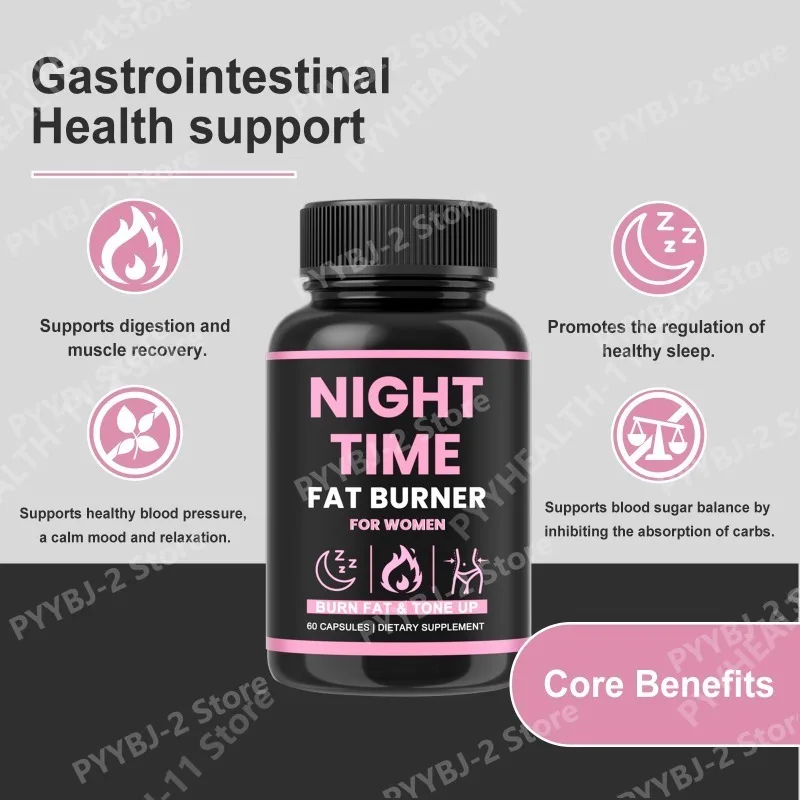 Night Wellness Capsules with Melatonin Ginger Turmeric and Plant Extract Blend, Support Sleep Calm 60 Count