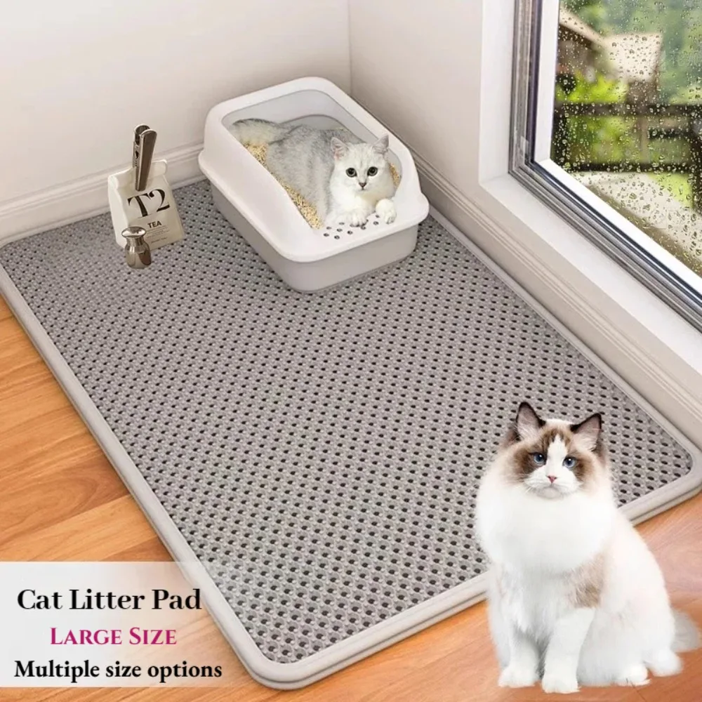 Large Cat Litter Mat Double Layer Cat Litter Pad Waterproof Anti-Slip Sand Bowl Filter Mat Sandbox Mat for Cat Cats Products