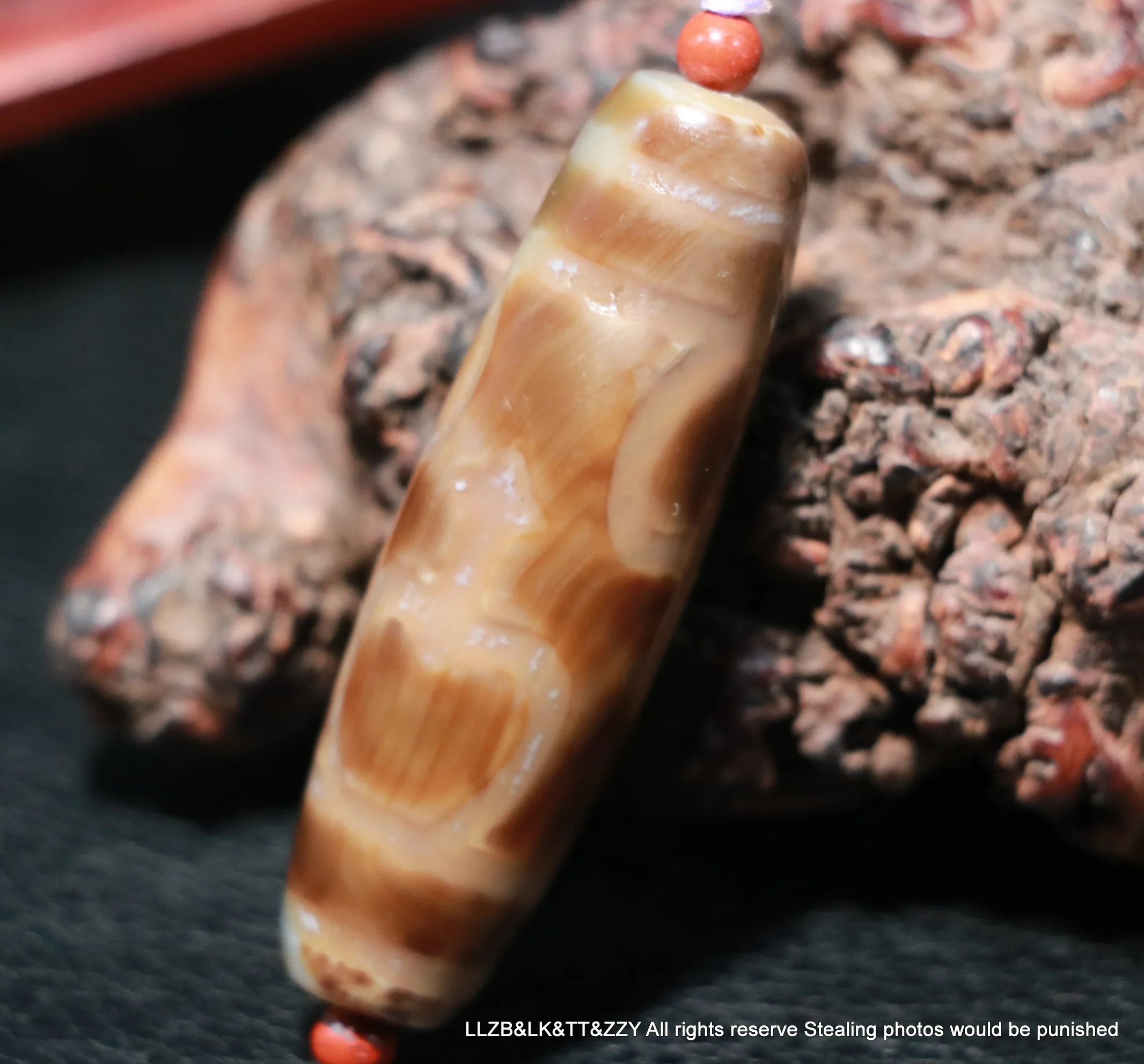 Magic Energy Tibetan Old Agate Ivory Color 4 Treasure Bottle dZi Bead Pendant Big Treasure BG UPD1202a