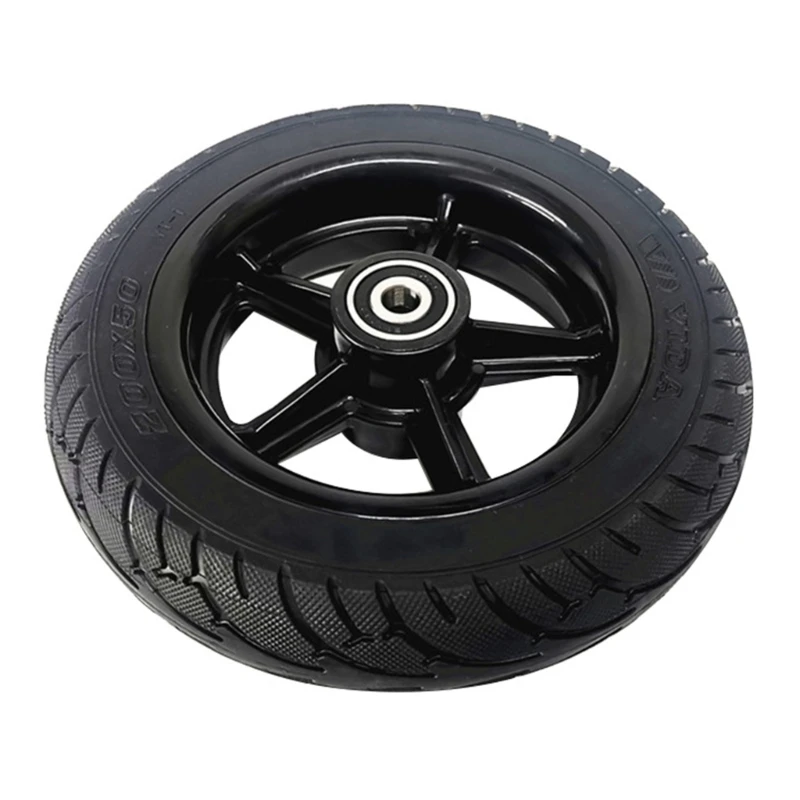 652D Kids Kickscooter Wheel Adults Scooter Replacement Spare Wheel 8Inch Electric Scooter Solid Rubber Wheel with Bearings