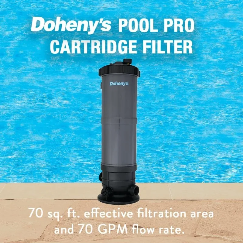 지상 수영장용 Doheny's Pool Pro 카트리지 필터 탱크, 70 Sq. 피트. 필터만, 초대형 부직포 카트리지