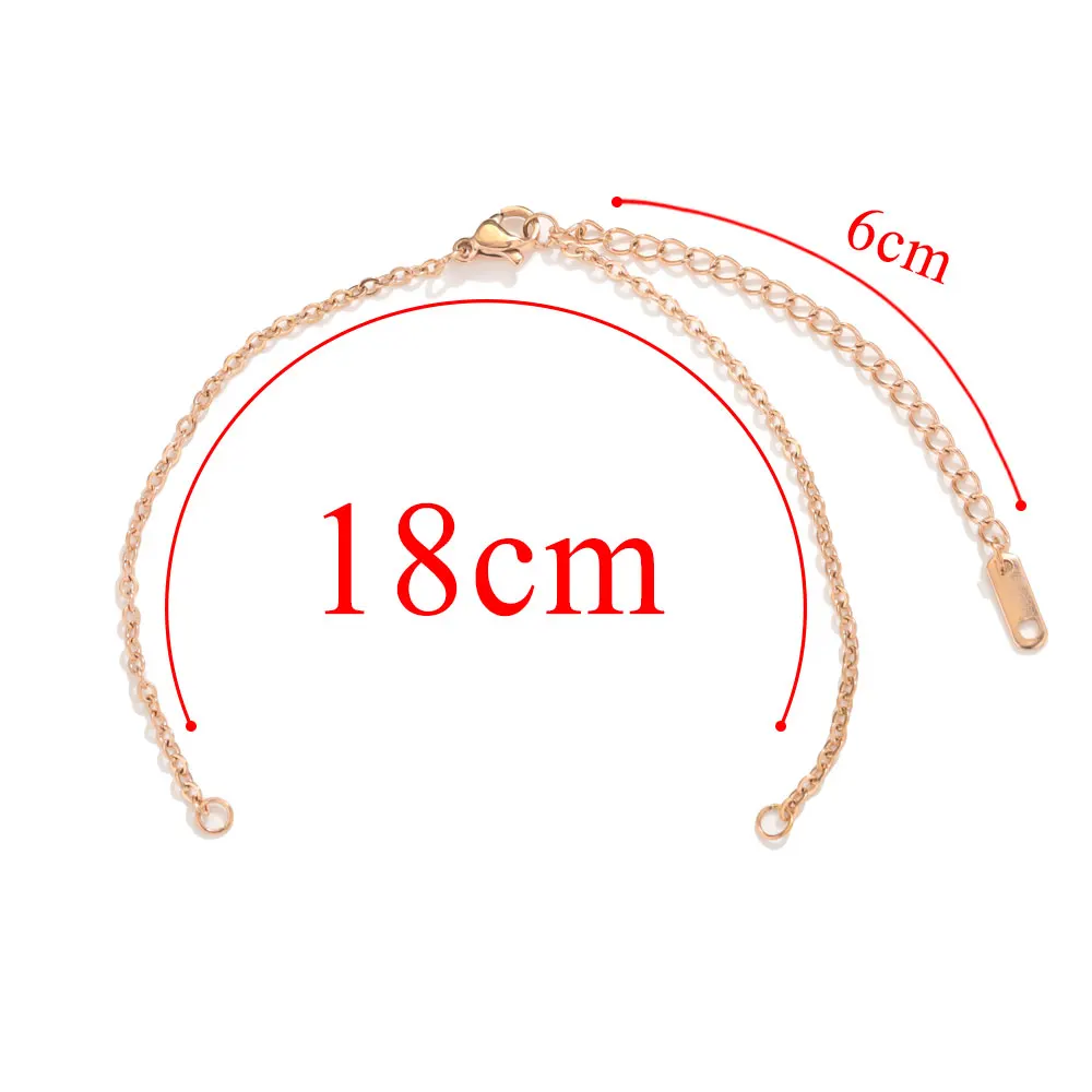 5pcs Stainless Steel Adjustable Bracelet Chains for DIY Jewellery Making