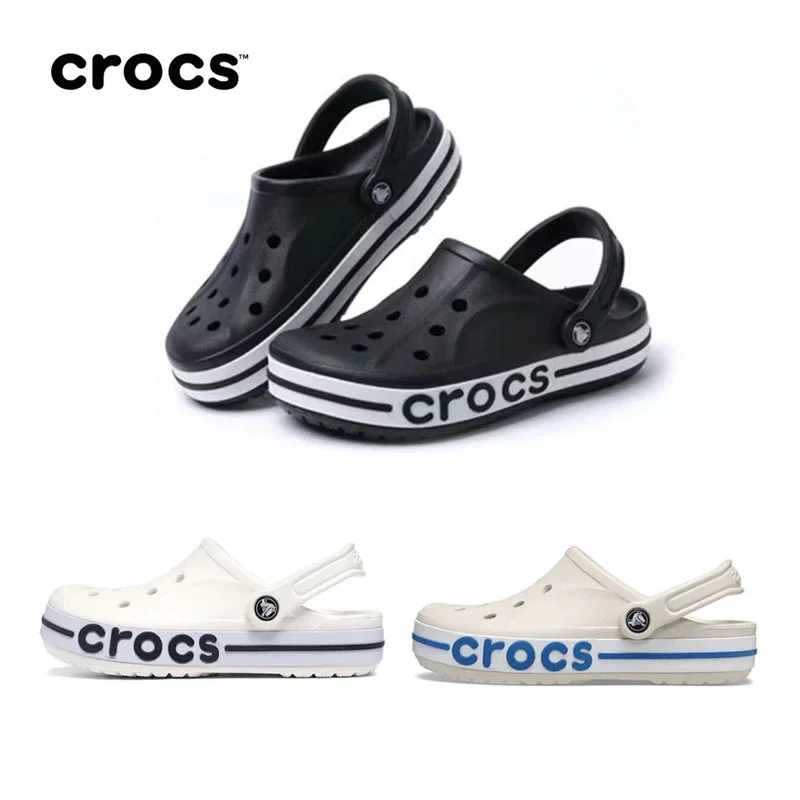 Crocs Classic Clog with Logo Band Casual Sandals Unisex Closed-Toe Slip-Ons Outdoor Slippers Unisex Breathable Beach Shoes