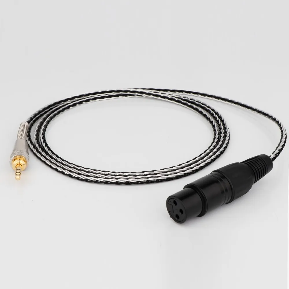 XLR 3-Pin Replacement Spring to Female 3.5mm Jack 8 croes Silver Cable For Microphone Speakers Sound Consoles Amplifier XLR Cabl