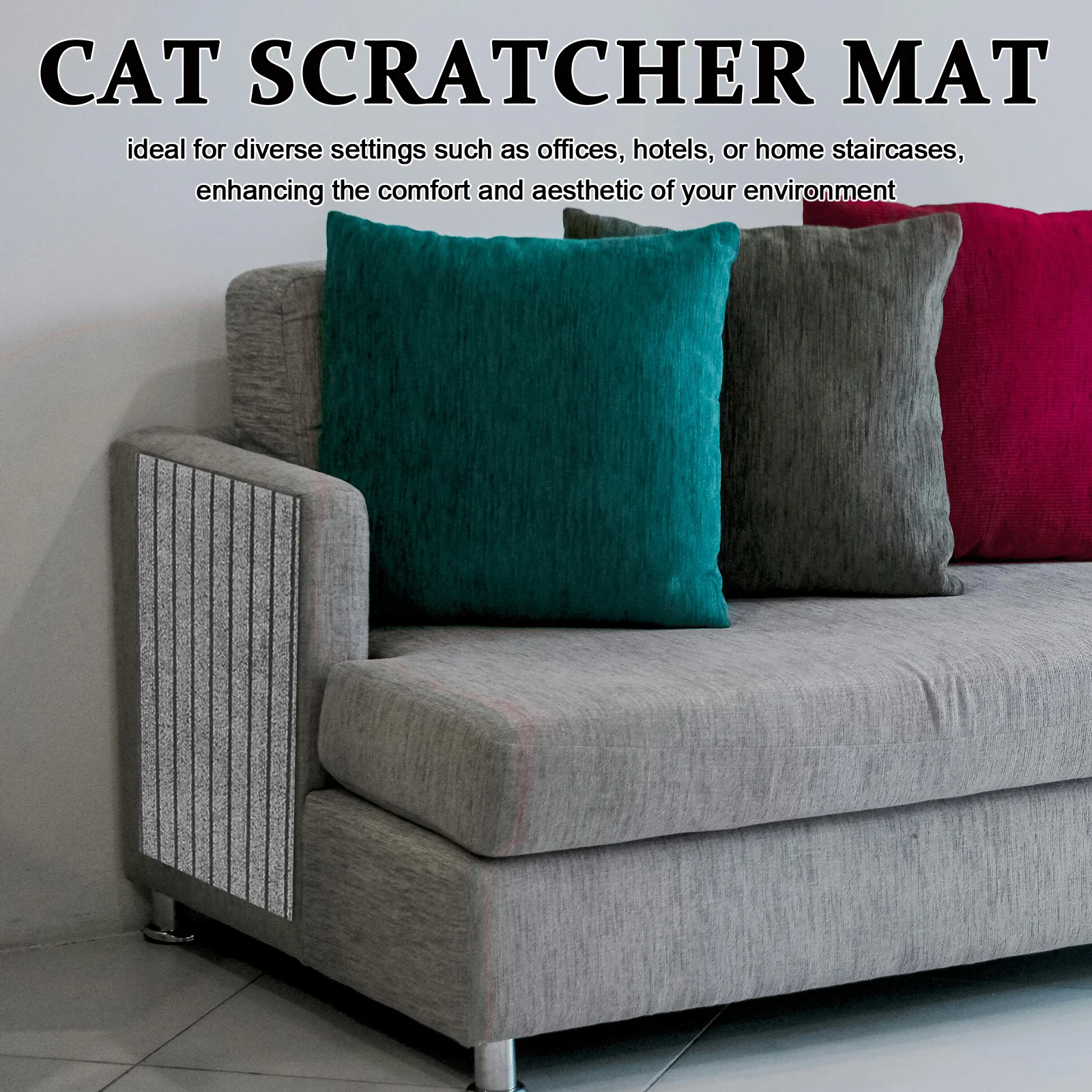 Rollo de alfombra autoadhesiva, alfombra cortable para escalar gatos, peldaños de escaleras, Protector de muebles para mascotas, oficina, Hotel