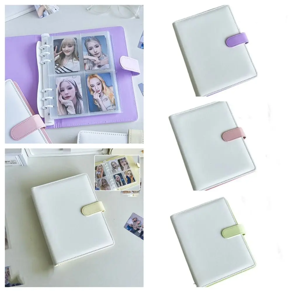 Large Capacity A5 PU Photo Album Loose Leaf Waterproof 3 Inch Photo Card Binder Book Korean Four Grid Idol Pictures Storage Case