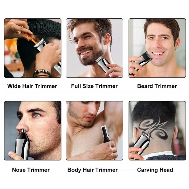 Original Kemei All-in-One Hair Trimmer for Men - Nose Eyebrow Beard Body Groomer Clipper Set