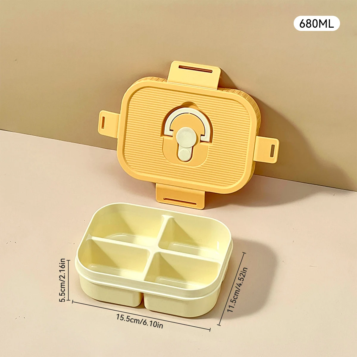 WORTHBUY Draagbare Plastic Lunchbox Met Compartiment Magnetron Veilige Fruitsalade Lunchcontainer Kid Student Lekvrije Bento Box