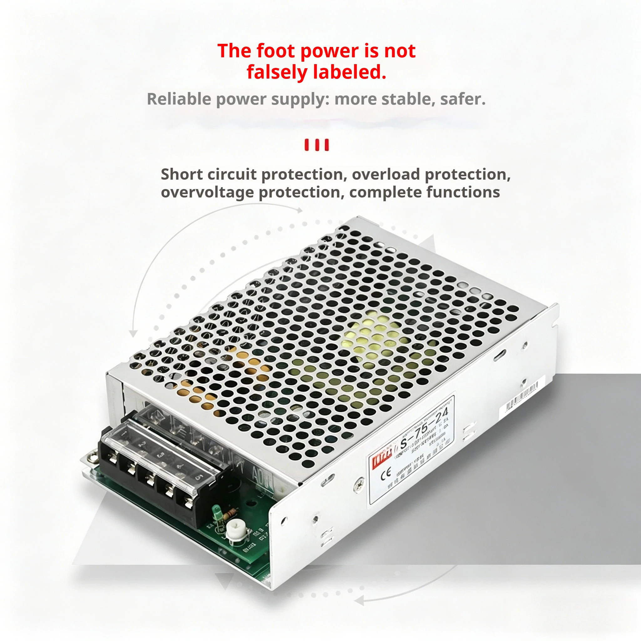 

S Series Switching Power Supply 220V To 24V 12V 5V DC High Power Transformer For LED Light Monitoring 5A 10A