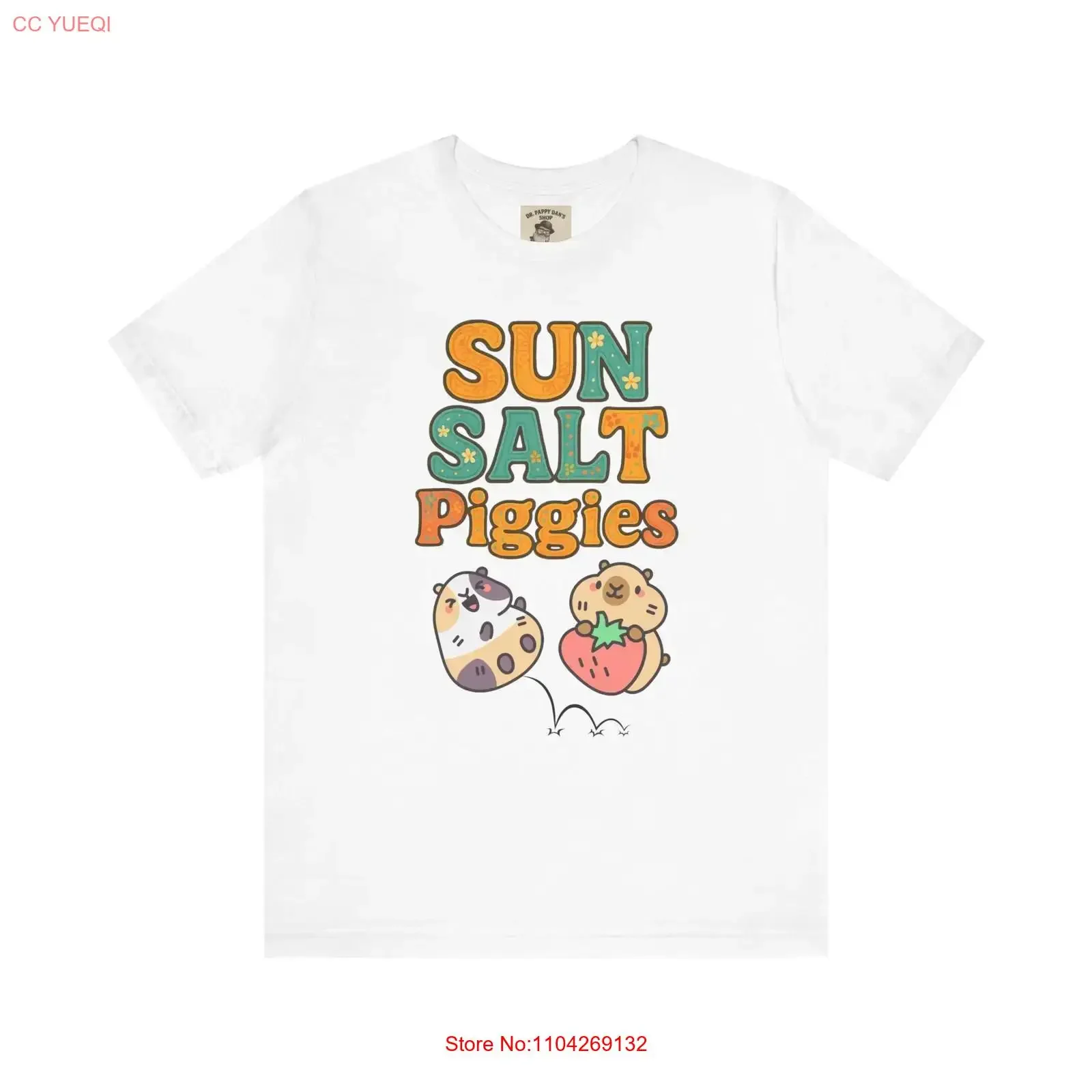 Sun Salt Piggies Guinea Pig T Shirt Kawaii Bella Canvas vintage Washed Unisex Top For Everyday Wear Breathable graphic