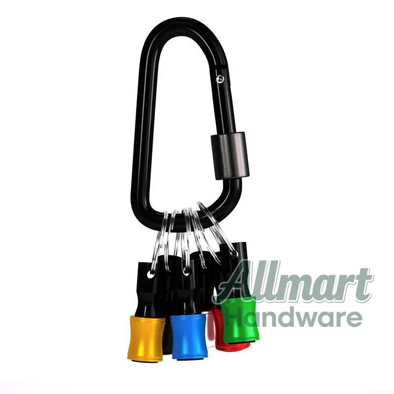 Keychain-Style Golden 3-Slot Extension Rod, 1/4 Bit Quick-Change Socket Adapter, Aluminum Alloy Connecting Tool Kit