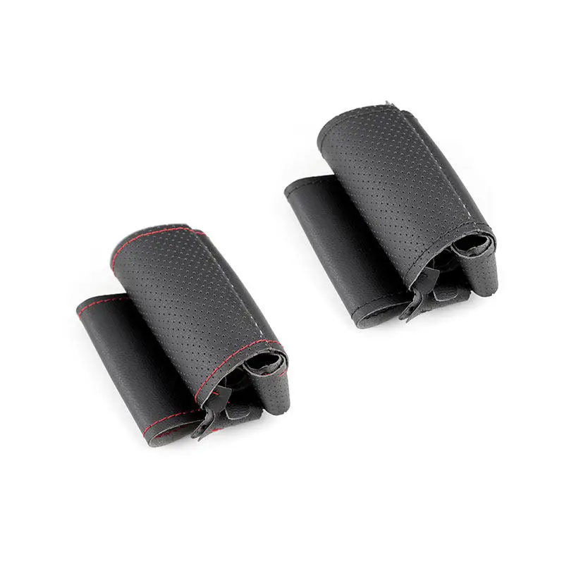 For Honda Fit Jazz 2020 2021 2022 2023 2024 (2-Spoke) Hand-stitched Microfiber Leather Car Interior Steering Wheel Cover Trim