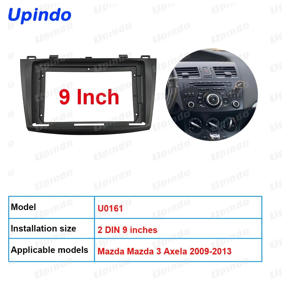

Car Accessories: 9 Inch 2 Din Fascia Panel Frame w/ Android Radio Audio Video for Mazda 3 Axela 2009 Dashboard Mounting Kit