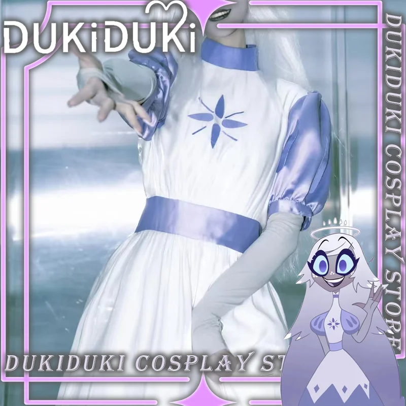 

Anime Hazbin Hotel Angel Emily Seraphim Cosplay Costume Women Role Play Outfits Party Adult Dress Up Carnival Uniform Full Sets