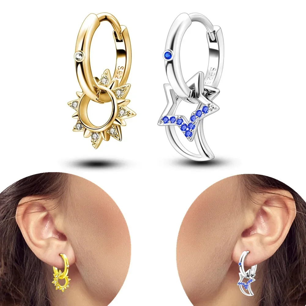 Exquisitos pendientes geométricos de luciérnaga de Plata de Ley 925, oro rosa dorado, mariposa, flor, joyería Premium, regalos para novias