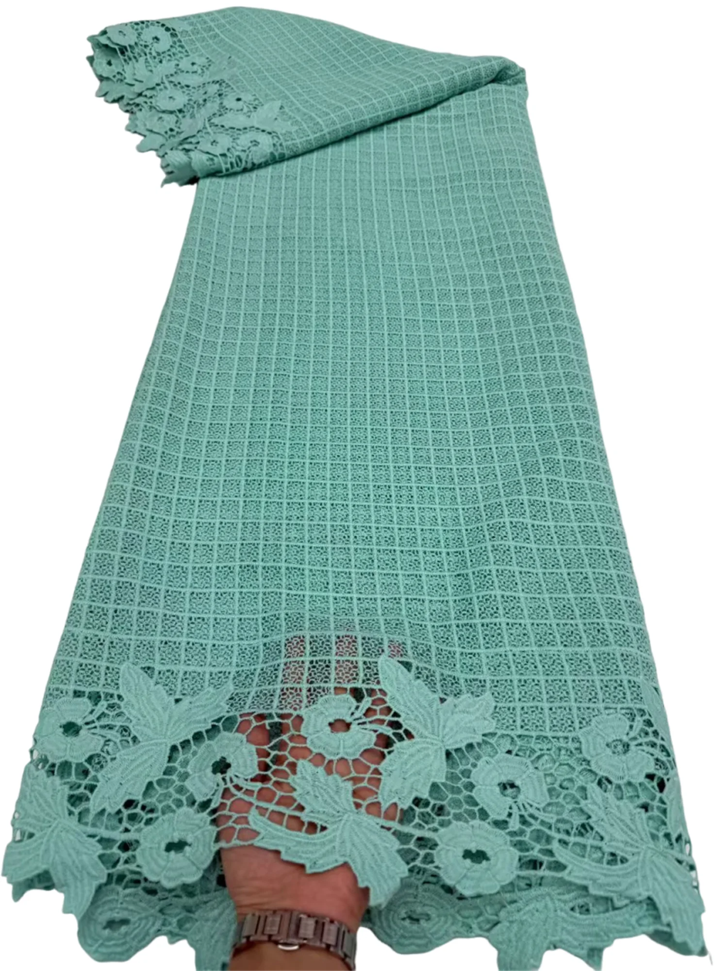 

Оптовая продажа, 2025 г., высокое качество, ажурный африканский гипюровый шнур, кружевная ткань, нигерийская водорастворимая молочная шелковая кружевная ткань для вечеринки